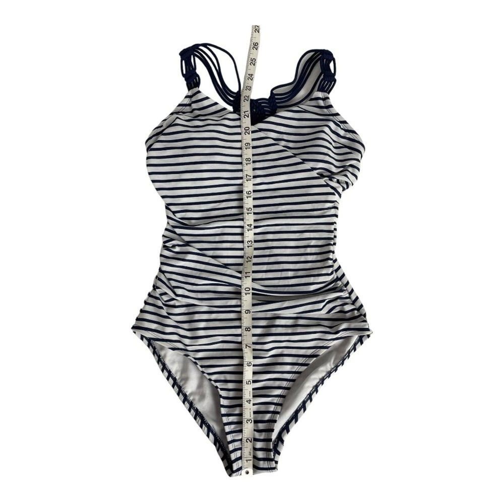 Kona Sol Blue & White Nautical Striped One Piece Swimsuit Size Small - Picture 9 of 10